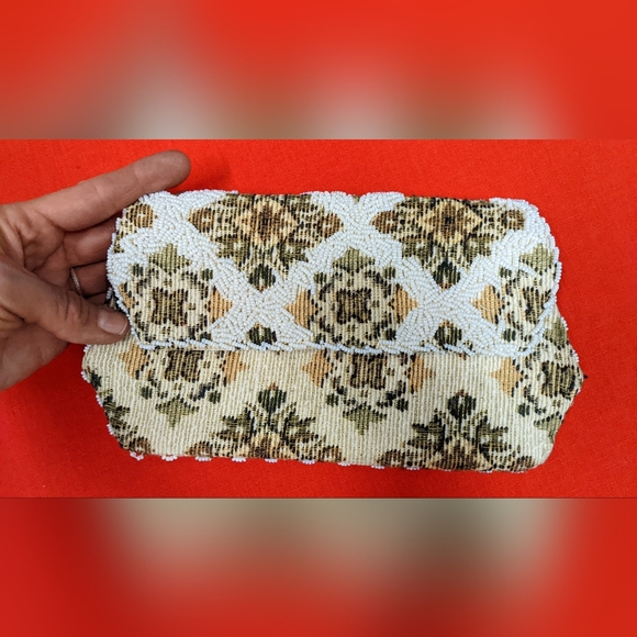 Vintage Beaded Tapestry Clutch Evening Bag/ Wallet - Picture 3 of 10